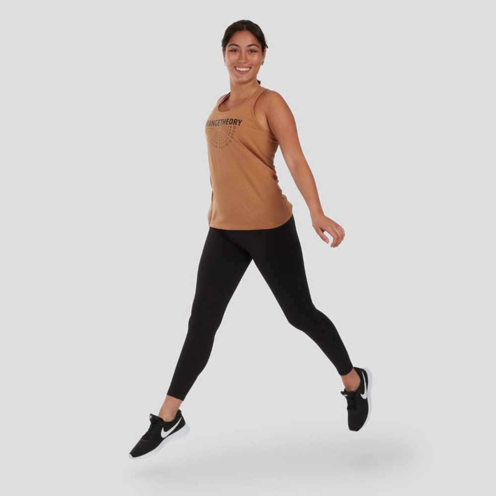 Orangetheory OTF // Brown "Latte" Racerback Tank Relaxed Fit - Picture 4 of 5